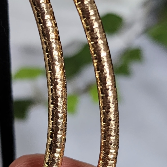 Large Gold Teardrop Hoop Earrings - Picture 6 of 8